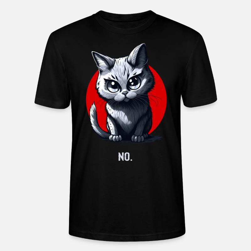 Dein Nein Statement im Katzendesign - Stanley/Stella Unisex Bio-T-Shirt CRAFTER - Schwarz