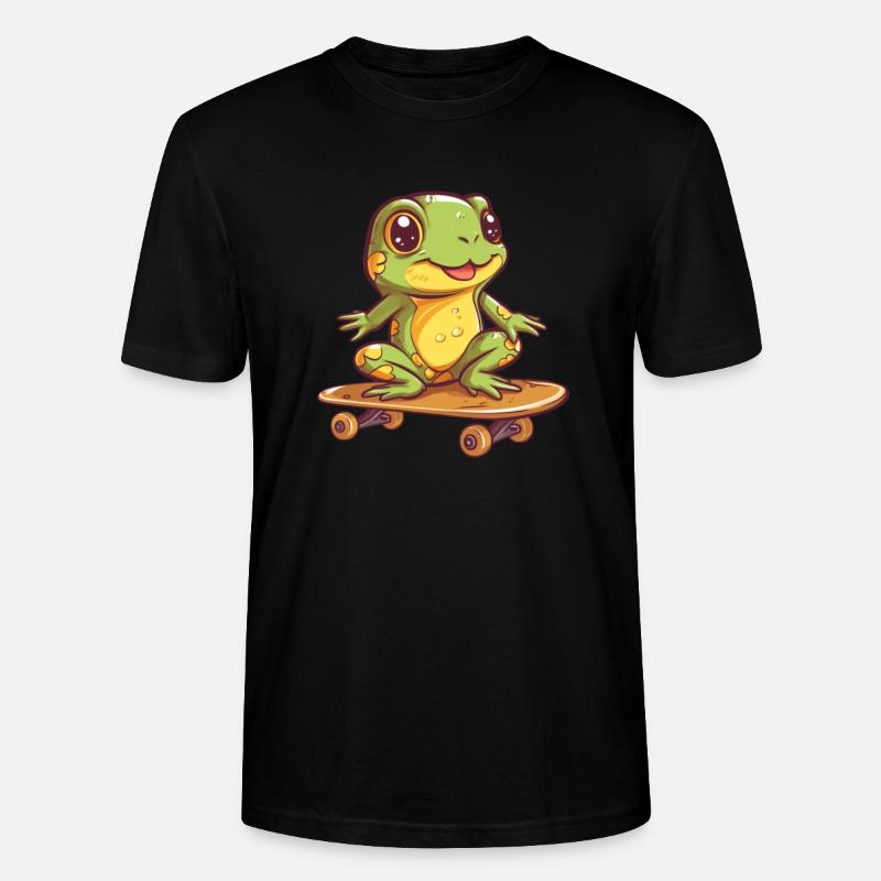 Frosch auf einem Skateboard - Stanley/Stella Unisex Bio-T-Shirt CRAFTER - Schwarz