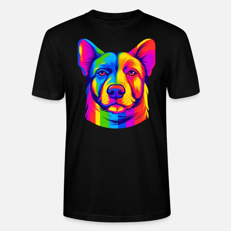 Regenbogen Hund - Stanley/Stella Unisex Bio-T-Shirt CRAFTER - Schwarz