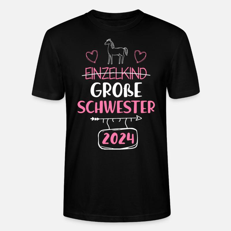 Ich werde Große Schwester 2024 - Stanley/Stella Unisex Bio-T-Shirt CRAFTER - Schwarz