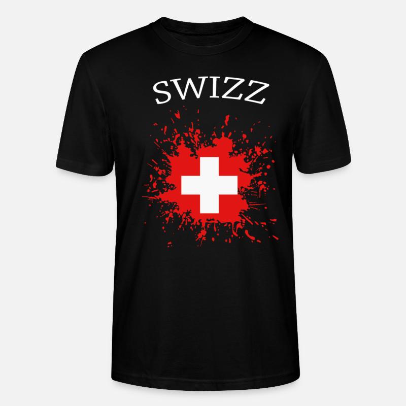 Schweiz, schweizer Flagge - Stanley/Stella Unisex Bio-T-Shirt CRAFTER - Schwarz
