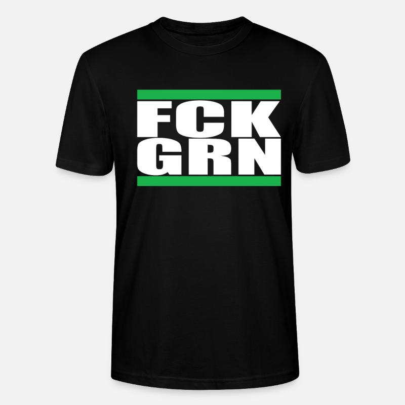FCK GRN - Stanley/Stella Unisex Bio-T-Shirt CRAFTER - Schwarz