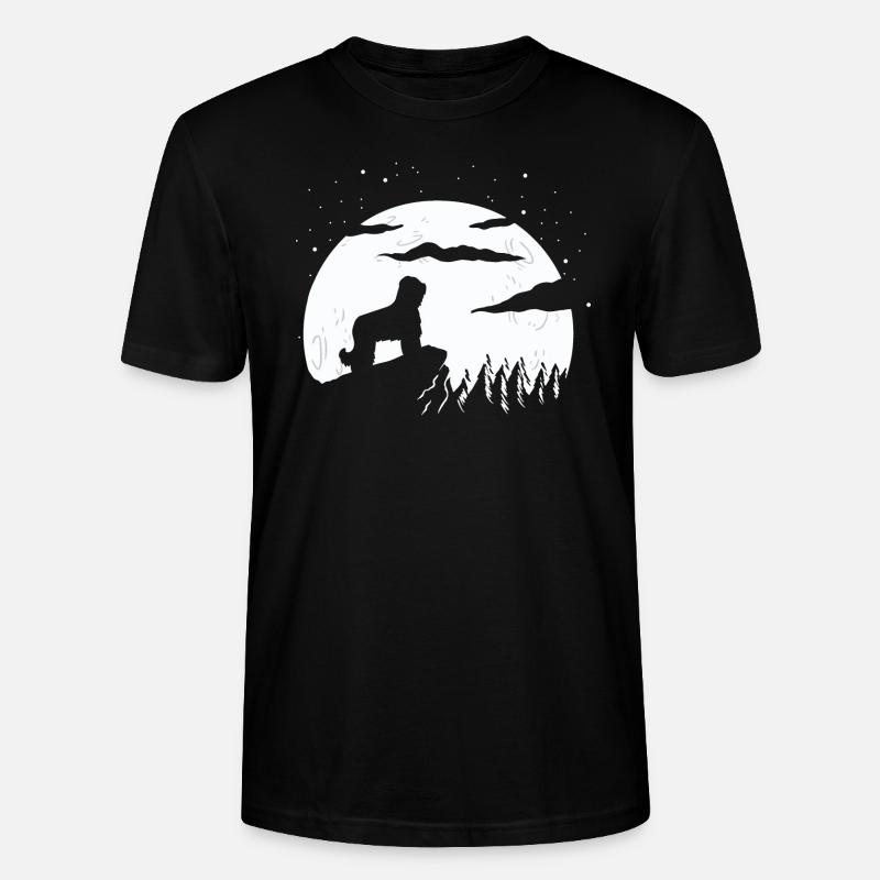 Briard Moon Gift - Stanley/Stella CRAFTER Unisex Organic T-Shirt - black