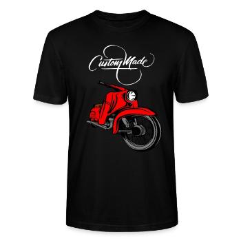 Simson Schwalbe GDR Moped - Stanley/Stella CRAFTER Unisex Organic T-Shirt - black - Front - Alina (178cm) & Michal (187cm)