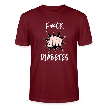 Diabetes Inspiration Tshirt insulin gift - Stanley/Stella CRAFTER Unisex Organic T-Shirt - burgundy - Front - Alina (178cm) & Michal (187cm)