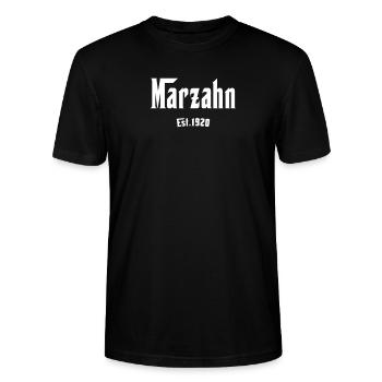 Berlin Tshirt Ostbezirk Marzahn Berliner Original - Stanley/Stella Unisex Bio-T-Shirt CRAFTER - Schwarz - Vorne - Alina (178cm) & Michal (187cm)