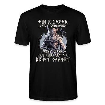 Berserker Wilde Kampfeslust Wikinger Blutrausch - Stanley/Stella Unisex Bio-T-Shirt CRAFTER - Schwarz - Vorne - Alina (178cm) & Michal (187cm)