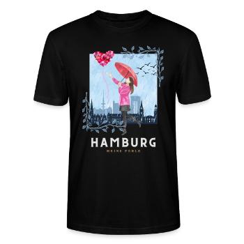 "Hamburg - Meine Perle" - Dance Dream Love - Stanley/Stella Unisex Bio-T-Shirt CRAFTER - Schwarz - Vorne - Alina (178cm) & Michal (187cm)