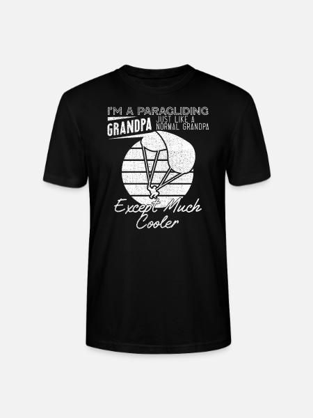 Cool Paragliding Grandpa - Stanley/Stella CRAFTER Unisex Organic T-Shirt - black