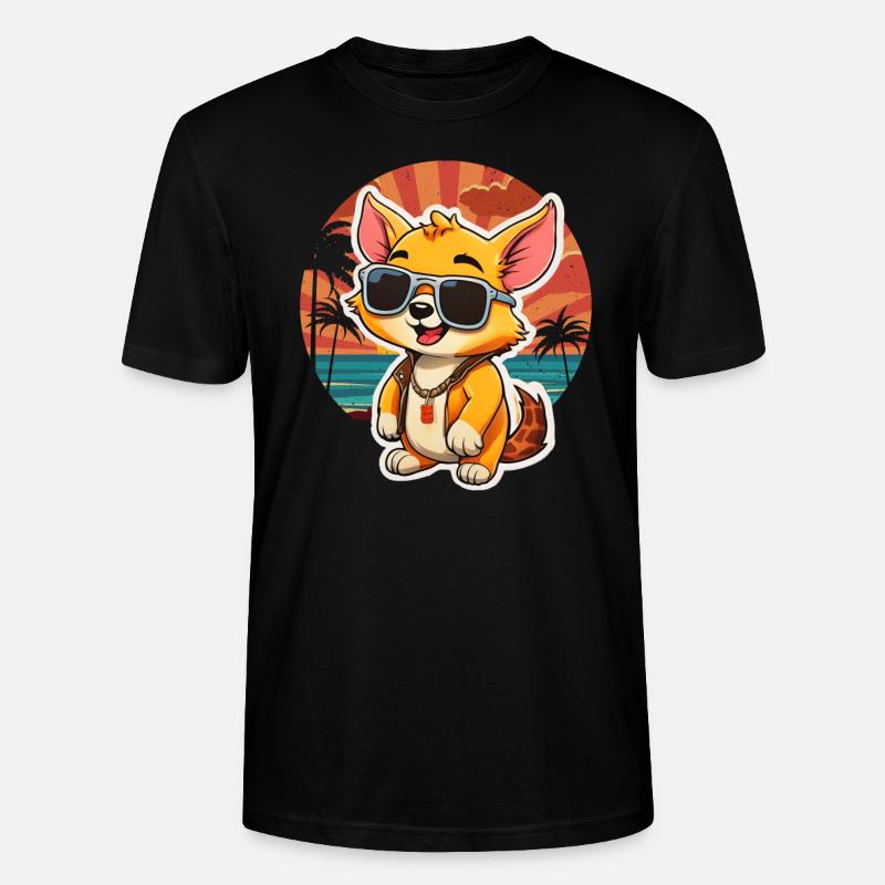 Renard surfeur - T-shirt bio CRAFTER Stanley Stella Unisexe - noir