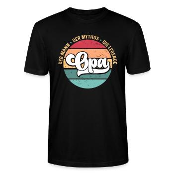 Opa - Mann - Mythos - Legende - Stanley/Stella Unisex Bio-T-Shirt CRAFTER - Schwarz - Vorne - Alina (178cm) & Michal (187cm)