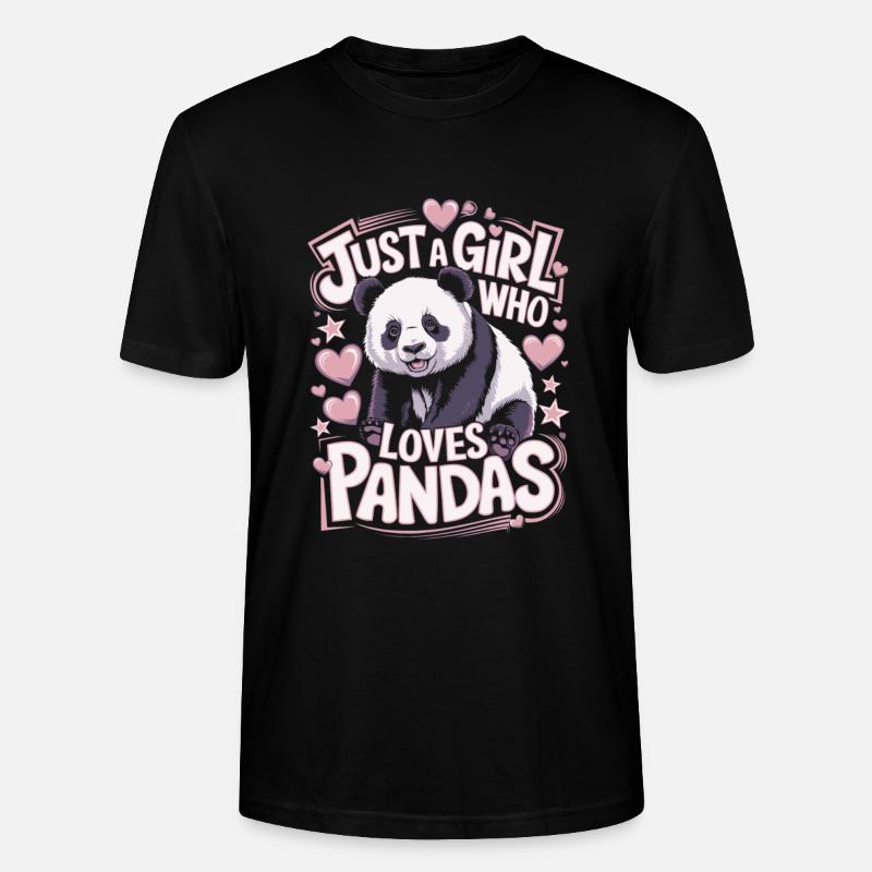 Panda Spruch Mädchen - Stanley/Stella Unisex Bio-T-Shirt CRAFTER - Schwarz