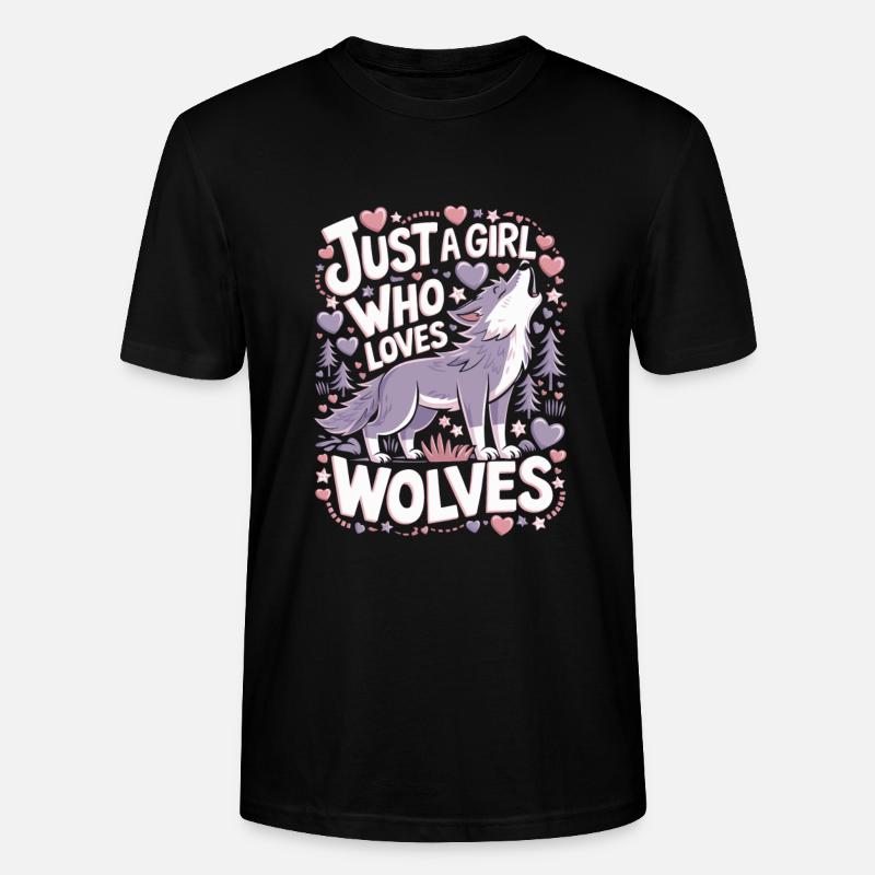 Wolf Mädchen Spruch - Stanley/Stella Unisex Bio-T-Shirt CRAFTER - Schwarz