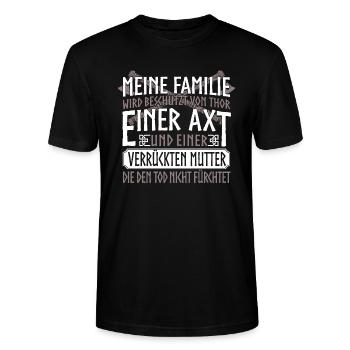 Wikinger - Thor - Stanley/Stella Unisex Bio-T-Shirt CRAFTER - Schwarz - Vorne - Alina (178cm) & Michal (187cm)