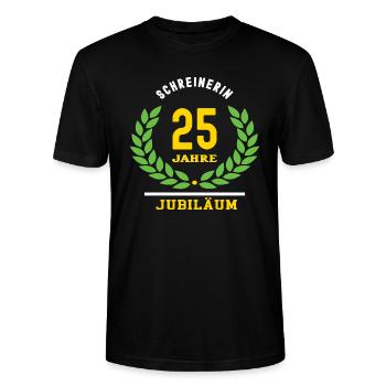 Schreinerin Jubiläum 25 Jahre 25 jähriges Jubi - Stanley/Stella Unisex Bio-T-Shirt CRAFTER - Schwarz - Vorne - Alina (178cm) & Michal (187cm)