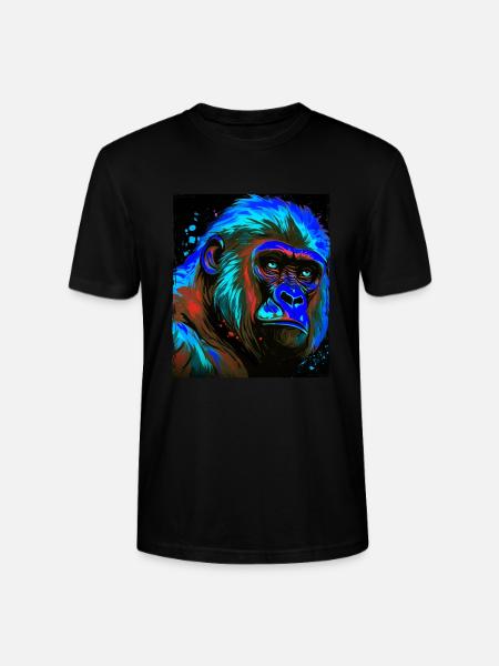 Gorilla Portrait - Stanley/Stella CRAFTER Unisex Organic T-Shirt - black