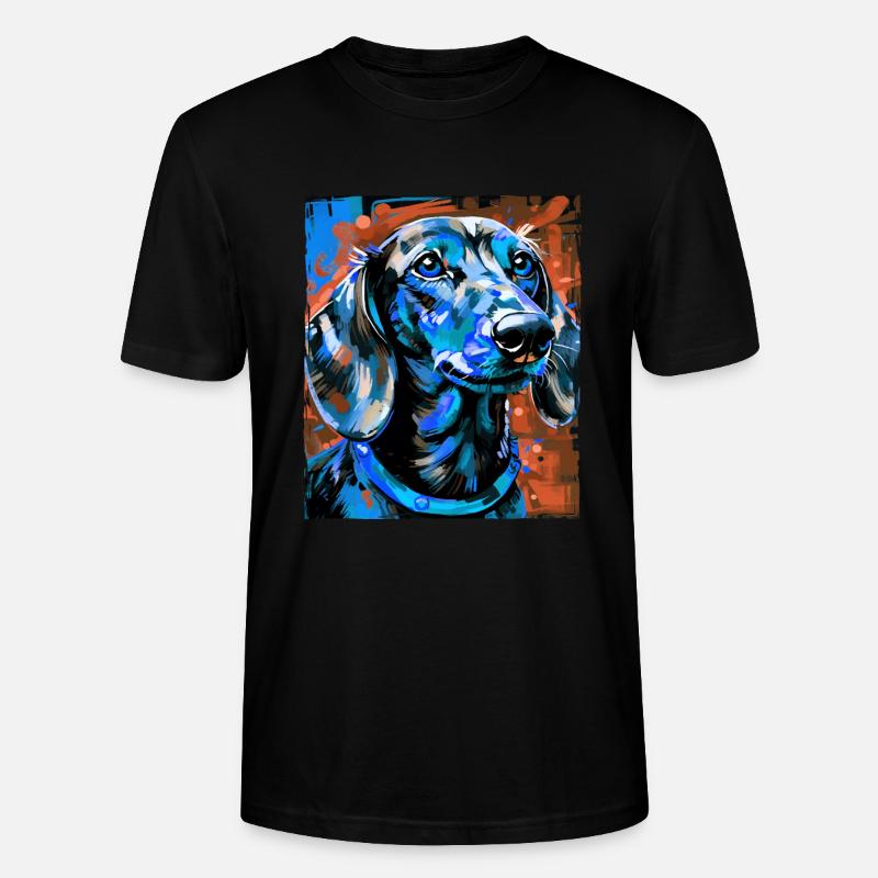 Teckel Chien Portrait Teckel - T-shirt bio CRAFTER Stanley Stella Unisexe - noir