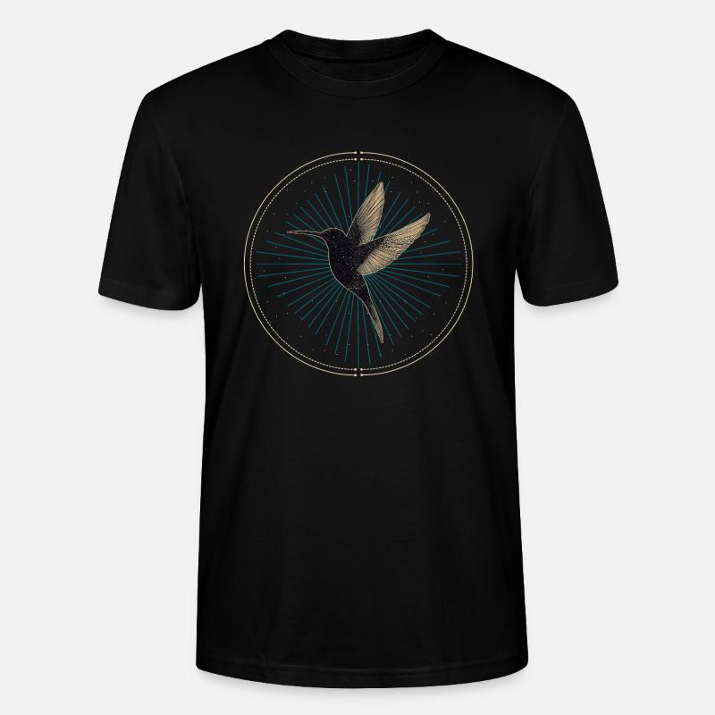Kolibri mit Sternen - Stanley/Stella Unisex Bio-T-Shirt CRAFTER - Schwarz