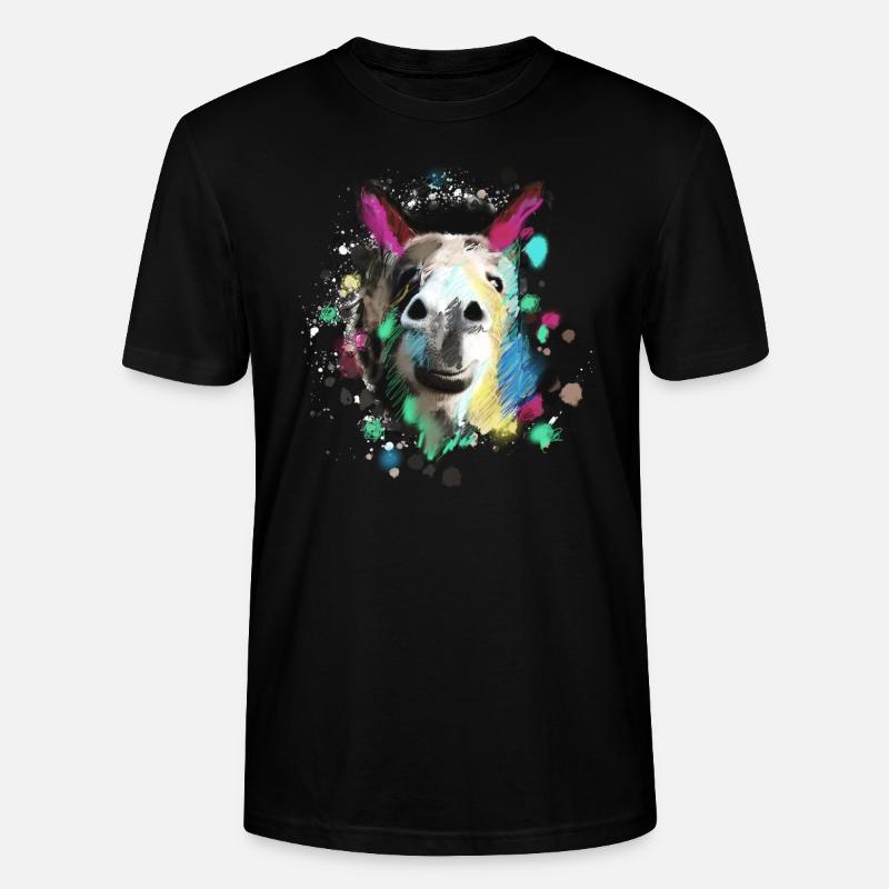 Esel, Graffiti, Malerei, bunt - Stanley/Stella Unisex Bio-T-Shirt CRAFTER - Schwarz