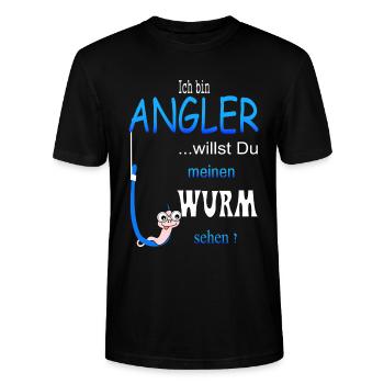 Lustige Angler Spruch - Stanley/Stella Unisex Bio-T-Shirt CRAFTER - Schwarz - Vorne - Alina (178cm) & Michal (187cm)