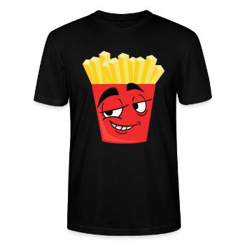 Pommes witzig - Stanley/Stella Unisex Bio-T-Shirt CRAFTER - Schwarz - Vorne - Alina (178cm) & Michal (187cm)