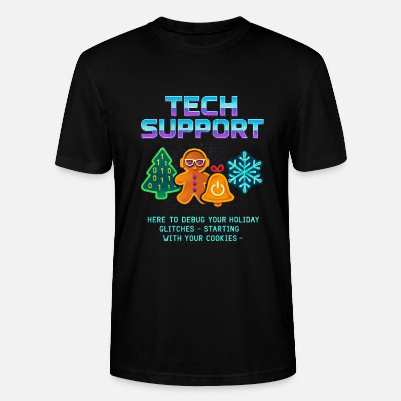 Funny Technical Support Debug Christmas - Stanley/Stella CRAFTER Unisex Organic T-Shirt - black