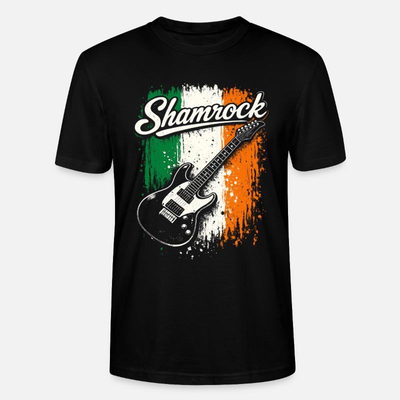 St Patrick E-Gitarre Irish Flag Rock - Stanley/Stella Unisex Bio-T-Shirt CRAFTER - Schwarz