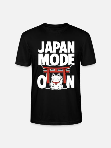 Japan Mode On Lucky Cat Design - Stanley/Stella CRAFTER Unisex Organic T-Shirt - black