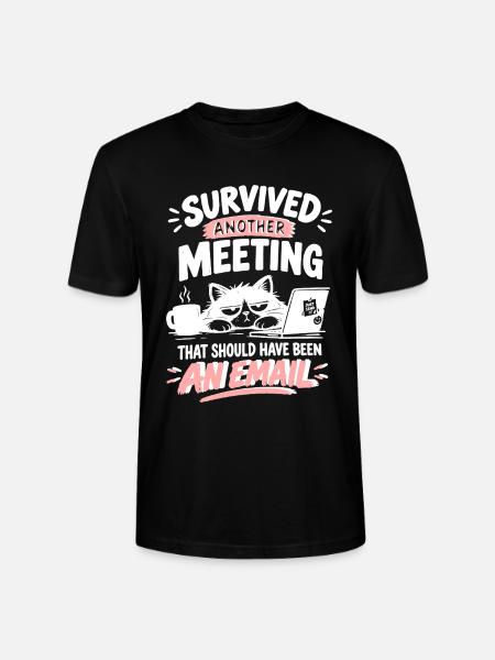 Überlebt: Meeting statt E-Mail - Stanley/Stella Unisex Bio-T-Shirt CRAFTER - Schwarz