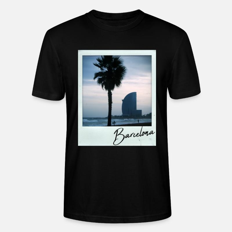 Plage de Barcelone - T-shirt bio CRAFTER Stanley Stella Unisexe - noir