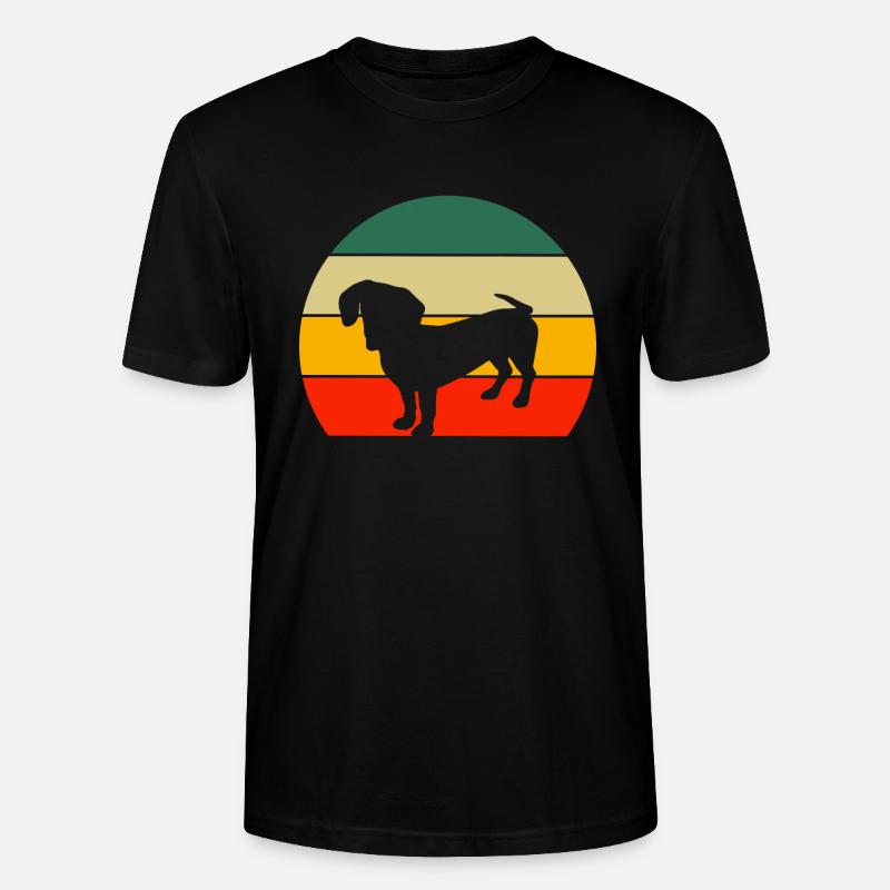 Teckel rétro - T-shirt bio CRAFTER Stanley Stella Unisexe - noir