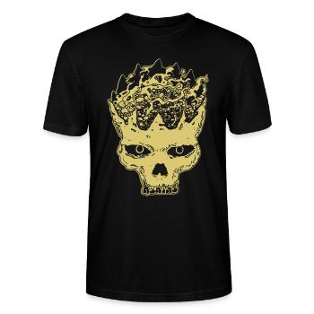 Skull - Stanley/Stella Unisex Bio-T-Shirt CRAFTER - Schwarz - Vorne - Alina (178cm) & Michal (187cm)