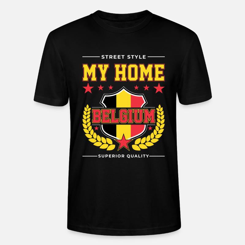 Ma Belgique d’origine - T-shirt bio CRAFTER Stanley Stella Unisexe - noir