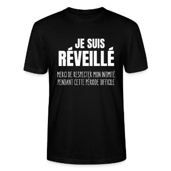 je suis réveillé - T-shirt bio CRAFTER Stanley Stella Unisexe - noir - Devant - Alina (178cm) & Michal (187cm)