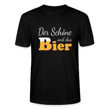 Der Schöne und das Bier - Stanley/Stella Unisex Bio-T-Shirt CRAFTER - Schwarz - Vorne - Alina (178cm) & Michal (187cm)