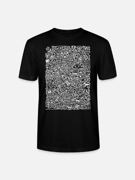 Doodle Paragliders blanc - T-shirt bio CRAFTER Stanley Stella Unisexe - noir