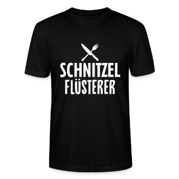 Escalopes Chuchotement Drôle de cadeau de cuisinier - T-shirt bio CRAFTER Stanley Stella Unisexe - noir - Devant - Alina (178cm) & Michal (187cm)