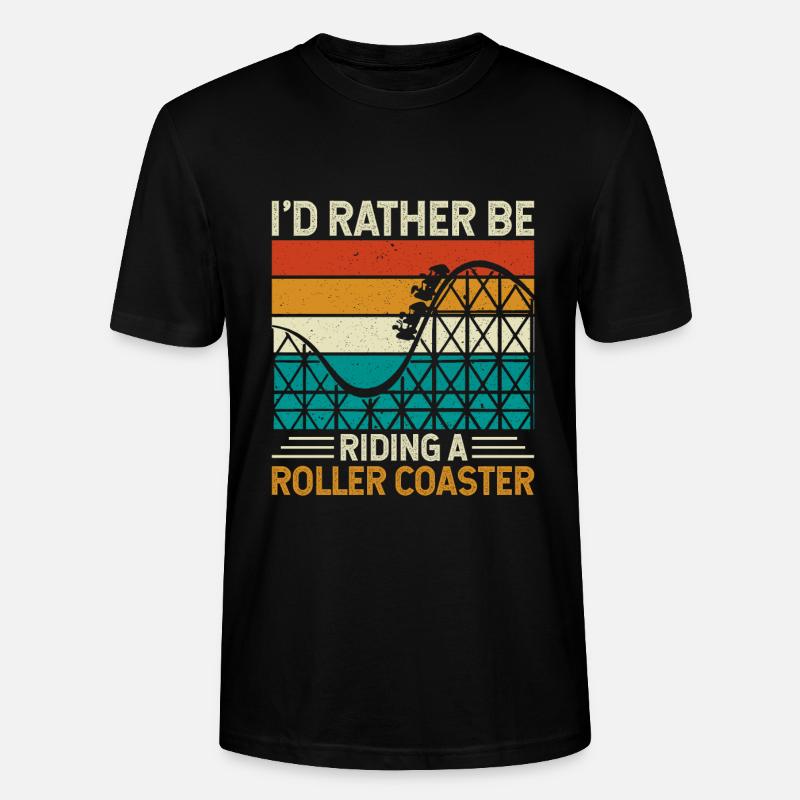 Roller Coaster Theme Park - Stanley/Stella CRAFTER Unisex Organic T-Shirt - black
