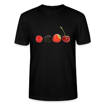 Delicious berries - Stanley/Stella CRAFTER Unisex Organic T-Shirt - black - Front - Alina (178cm) & Michal (187cm)