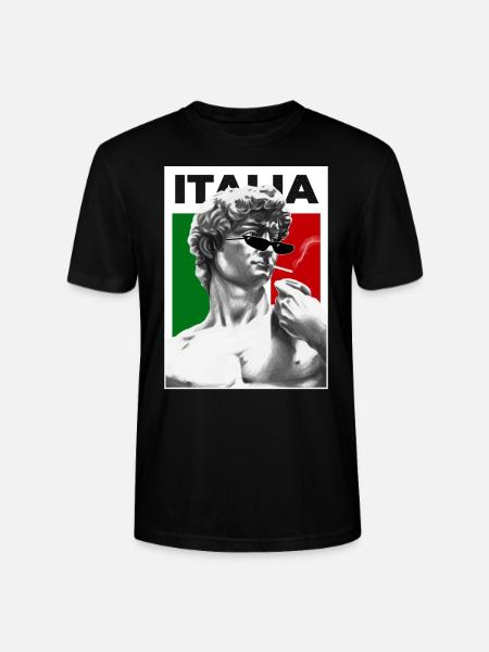 Italien Michelangelo David coole retro Meme Kunst - Stanley/Stella Unisex Bio-T-Shirt CRAFTER - Schwarz