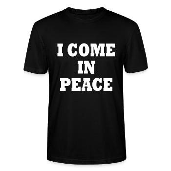 i come in peace - Stanley/Stella Unisex Bio-T-Shirt CRAFTER - Schwarz - Vorne - Alina (178cm) & Michal (187cm)
