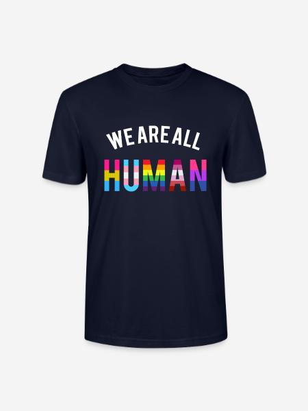 We are all Human LGBT GAY QUEER TRANSGENDER FLAGGE - Stanley/Stella Unisex Bio-T-Shirt CRAFTER - Navy - Vorne
