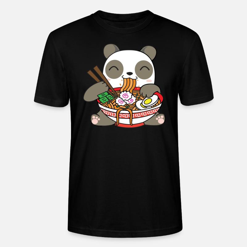 Panda mangeant ramen - T-shirt bio CRAFTER Stanley Stella Unisexe - noir
