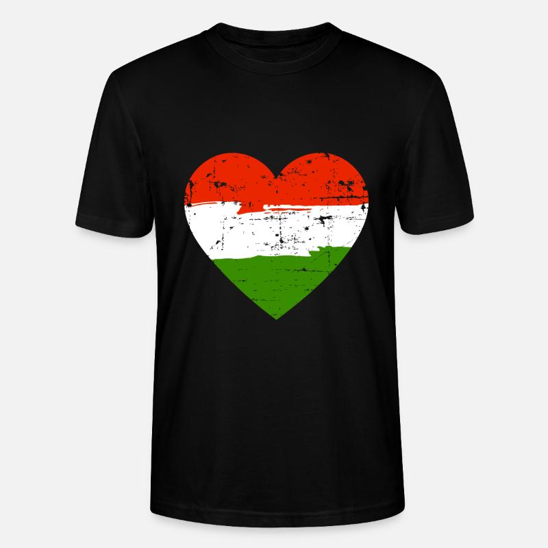 Drapeau du cœur de Hongrie - T-shirt bio CRAFTER Stanley Stella Unisexe - noir