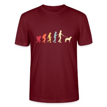 Curly Coated Retriever - Stanley/Stella CRAFTER Unisex Organic T-Shirt - burgundy - Front - Alina (178cm) & Michal (187cm)