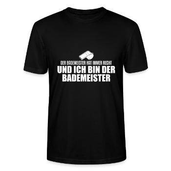Schwimmbad Bademeister Geschenk - Stanley/Stella Unisex Bio-T-Shirt CRAFTER - Schwarz - Vorne - Alina (178cm) & Michal (187cm)