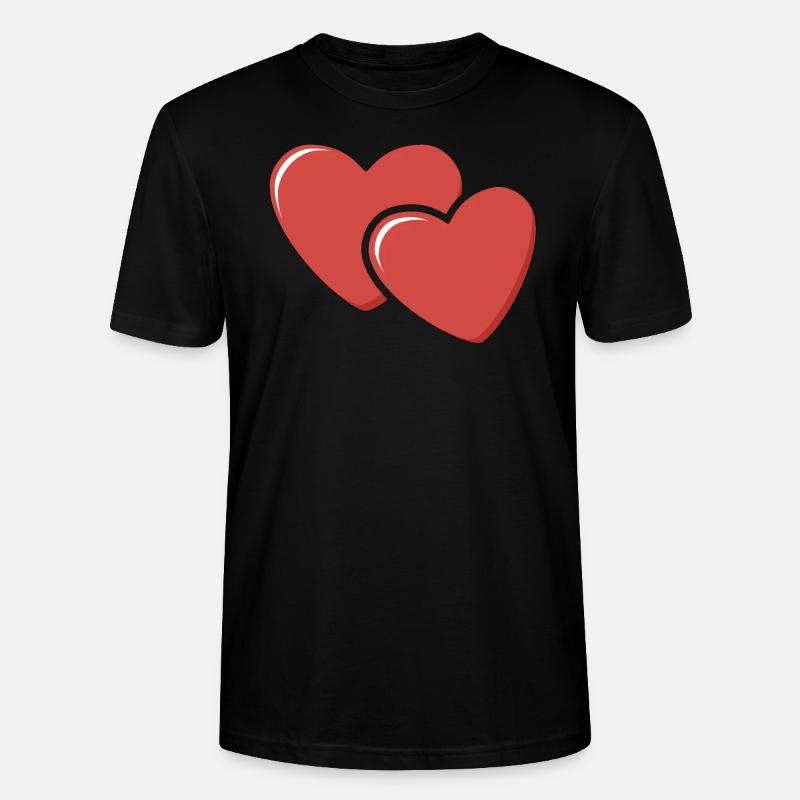2 coeurs - T-shirt bio CRAFTER Stanley Stella Unisexe - noir