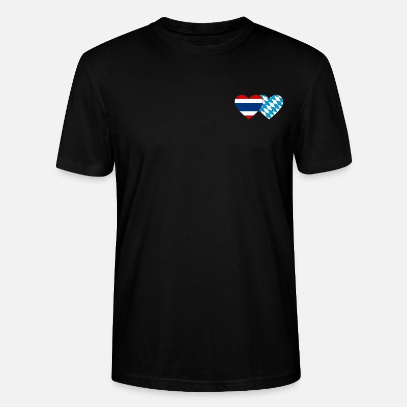 Thaïlande Bavaroise Drapeau Coeur - T-shirt bio CRAFTER Stanley Stella Unisexe - noir