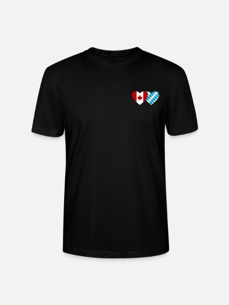 Kanada Bayern Flagge Herz - Stanley/Stella Unisex Bio-T-Shirt CRAFTER - Schwarz