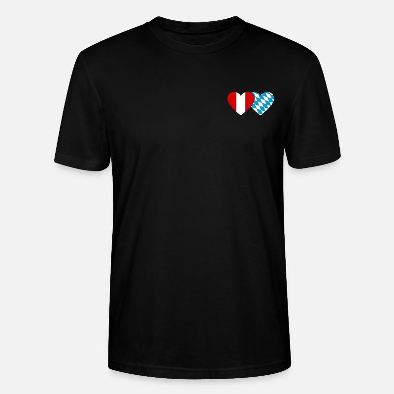 Pérou Bavière Drapeau Coeur - T-shirt bio CRAFTER Stanley Stella Unisexe - noir